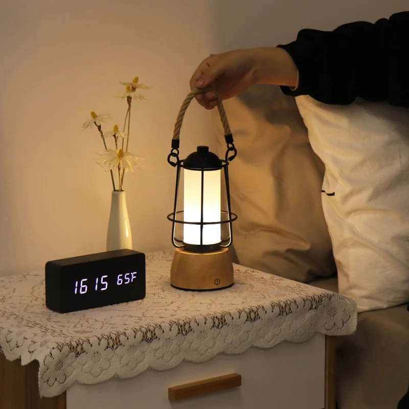 

Bedside Lamp Portable Lamp Bedroom Retro Romantic and Cozy Atmosphere High Sense New Hanging Charging Lamp Small Night Lamp