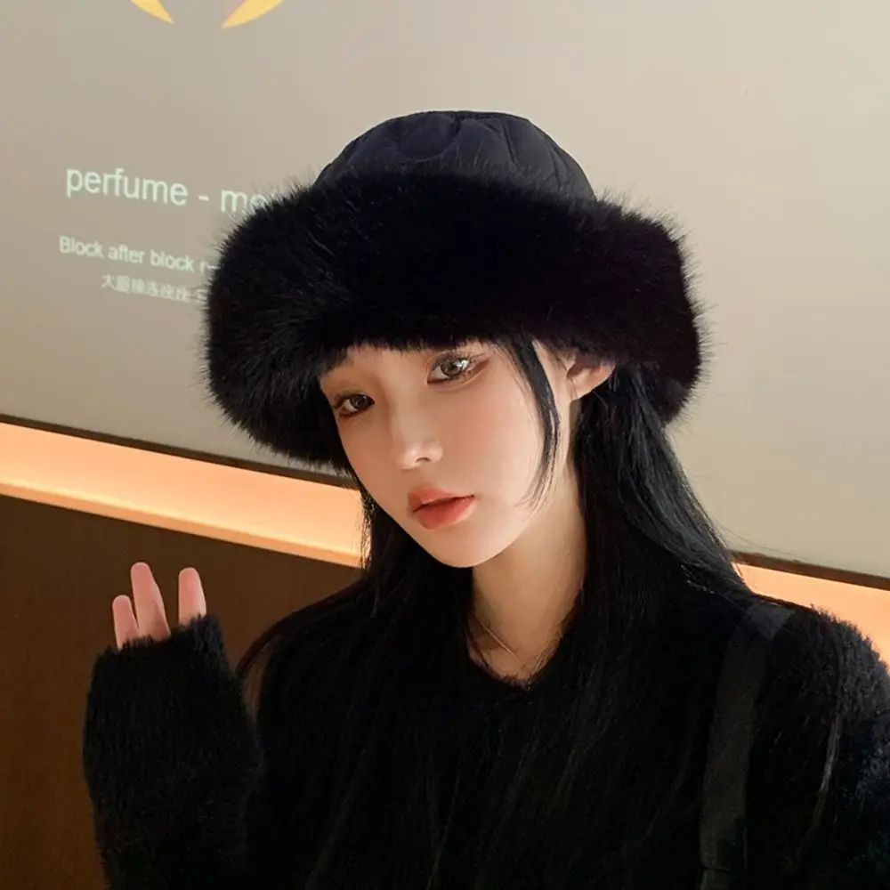 Hot Salenatural Rabbit Hair Hat Women Cap Thick Fur Cap Winter Warm Hat Female Fashion For Women Hat With Earmuffs Hat