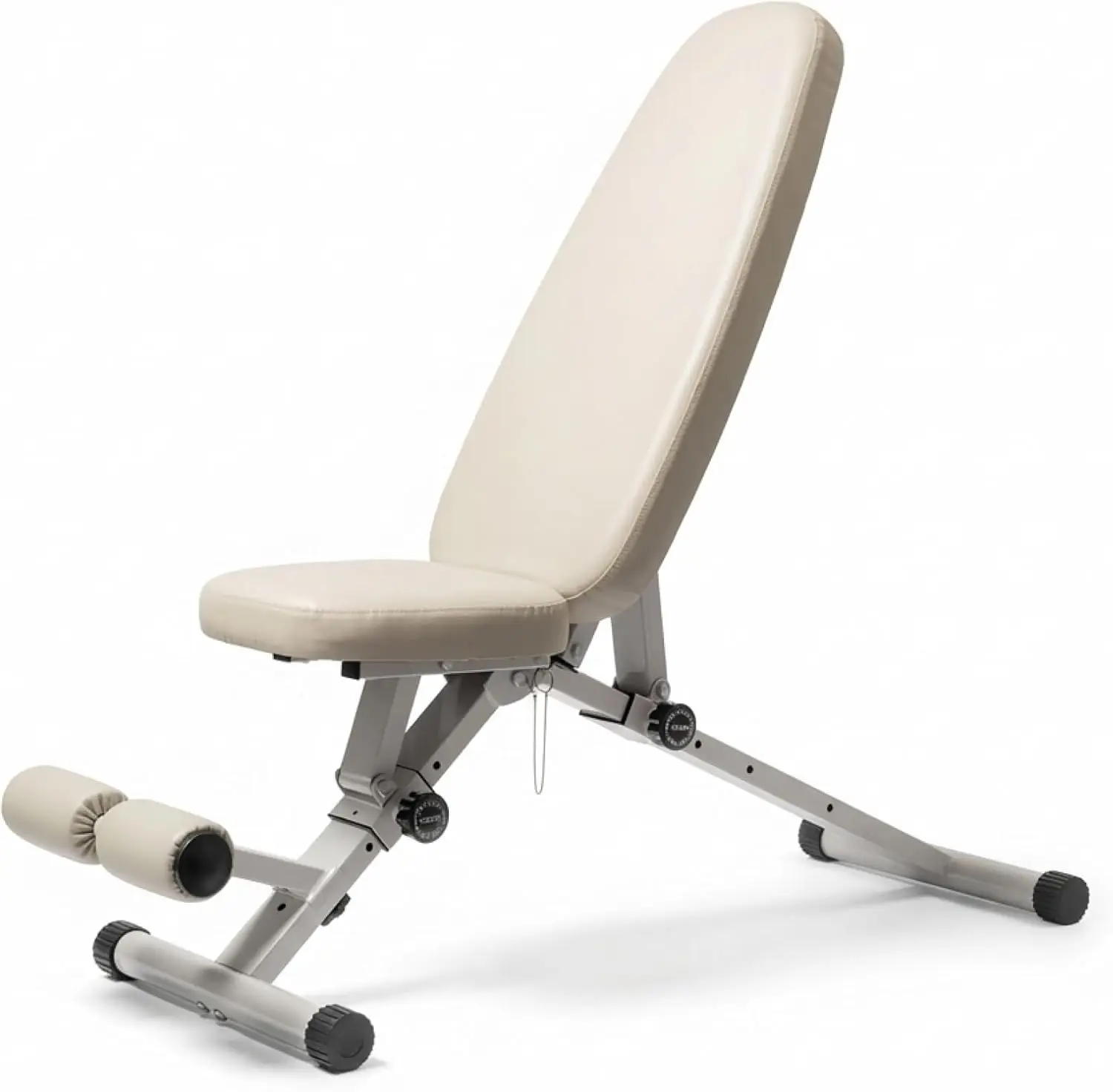 

Регулируемая, складная скамья для домашнего спортзала для силовых тренировок - кожаный материал, коричневый цвет, комфортная и роскошная.