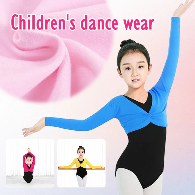 Girls Ballet Dance Shawl Long-sleeved Tops Kids Children Ballet Dance Shawl Coat Dance Sweater Performance Cardigan