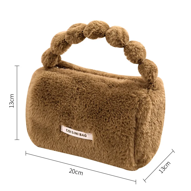 Fashion Cute Plush Women Tote Makeup Bag Travel Cosmetic Toilet Purse Organizer Storage Pouch Portable Make Up Bags for Girls