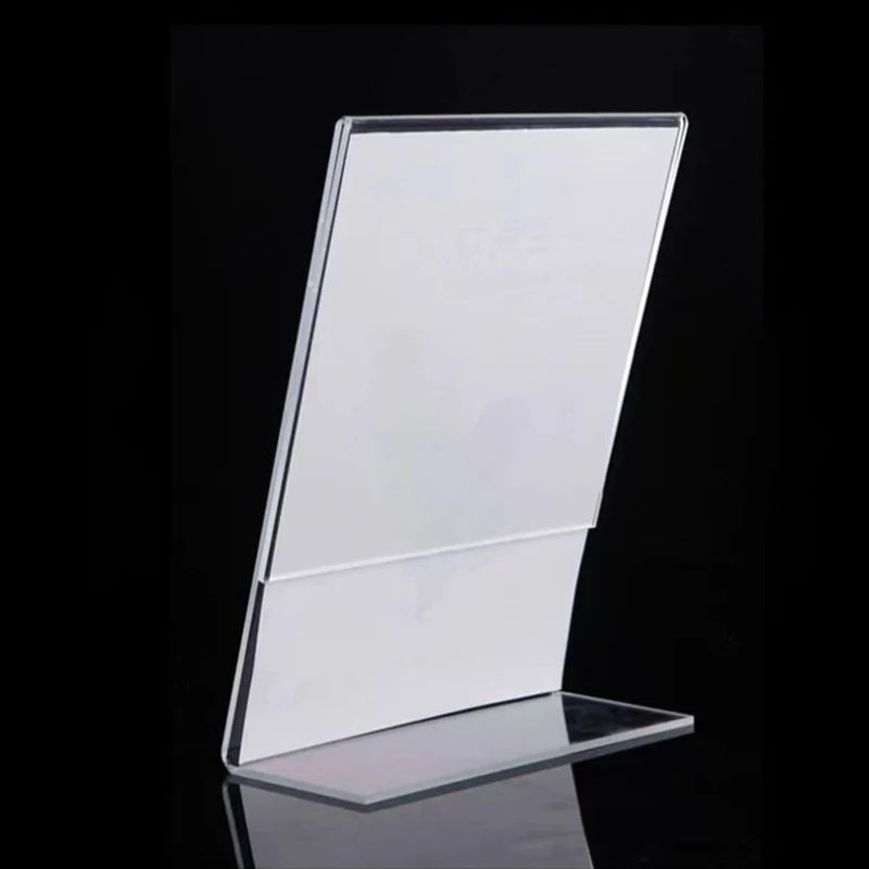 Transparent Acrylic Picture Frame Display Stand Desk Display Card Stand Price Tag Clip Sign Card Holder Stands