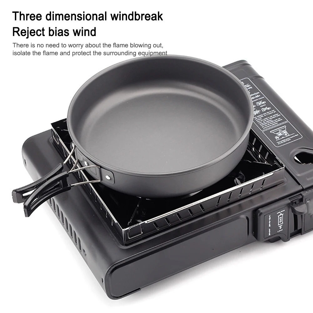

Camp Stove Windshield Detachable Gas Stove Wind Protector Stainless Steel Outdoor Wind Blocker Portable Cooking Accessories
