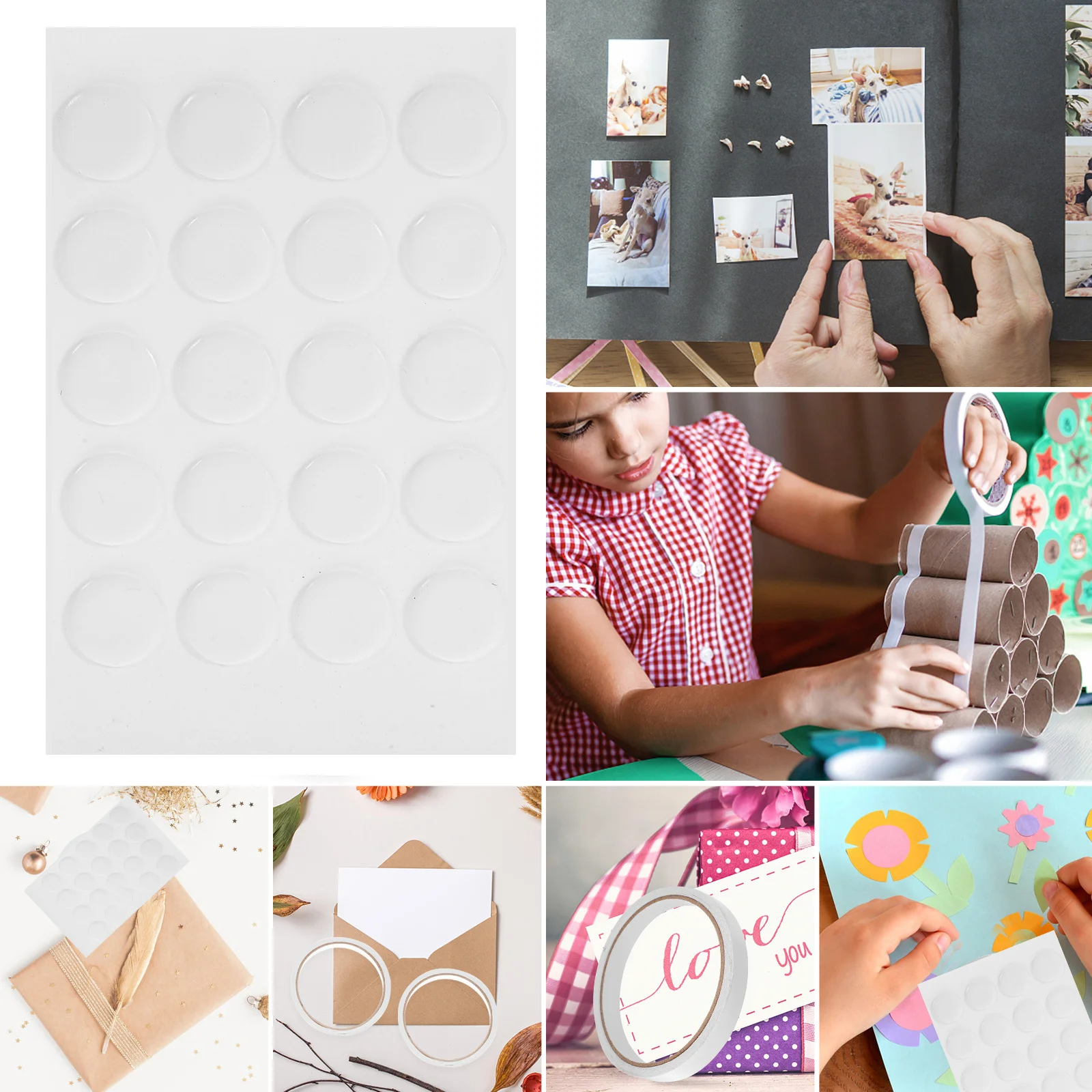 300 قطعة شريط مزدوج الجوانب واضح نقطة ملصق لاصق النقاط للحرف اليدوية الزينة الصغيرة سجل القصاصات حمالة تعليق جدارية لاصق قابل للإزالة #5