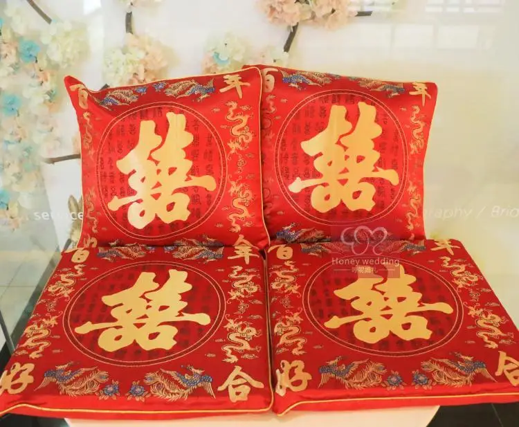 Wedding celebration, tea, kneeling mat, pillow, bride's seat, blessing mat, practical gift for newlyweds, red color