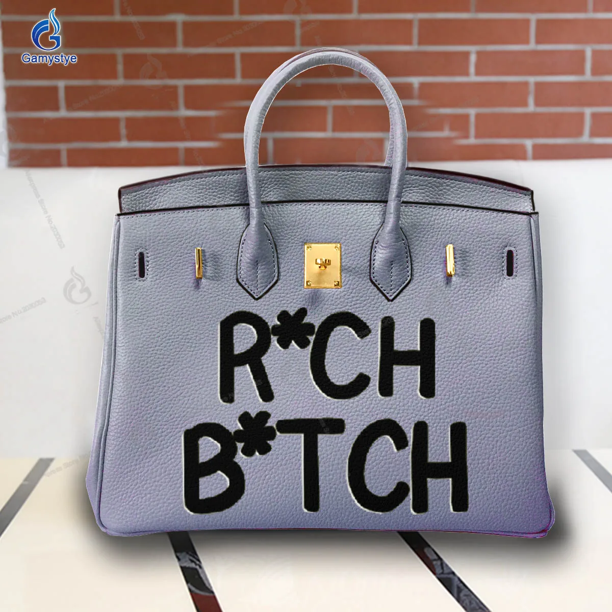 

Personalizar bolso Art Hand Painted English graffiti Bags Designer Totes Women purses and handbags Cowhide Togo Leather Fashion