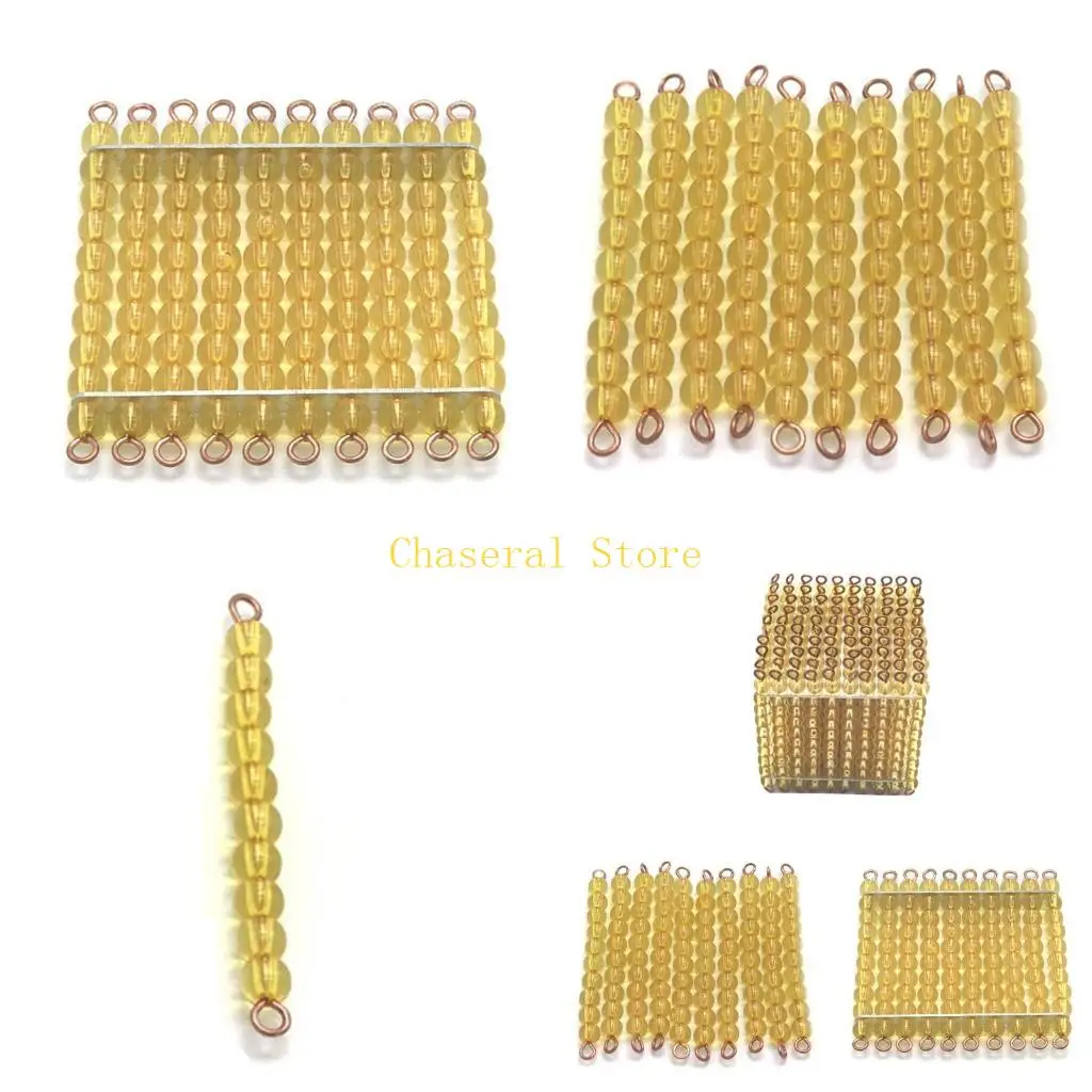 Herramientas práctica cálculo los niños E7CE con cuentas doradas para niños Toy preescolar Toy Math Número conteo