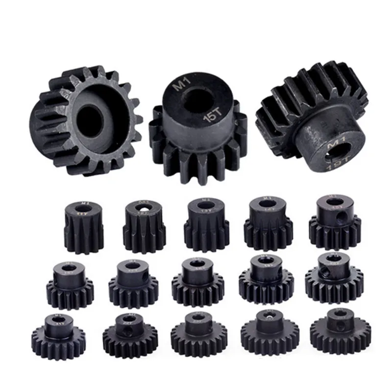 M1 5mm 11T 12T 14T 15T 17t 18t 20T 21t 22T 24T 25T 26T 28T 30T Black steel metal Pinion Motor Gear For 1/10 Rc Model Car Motor