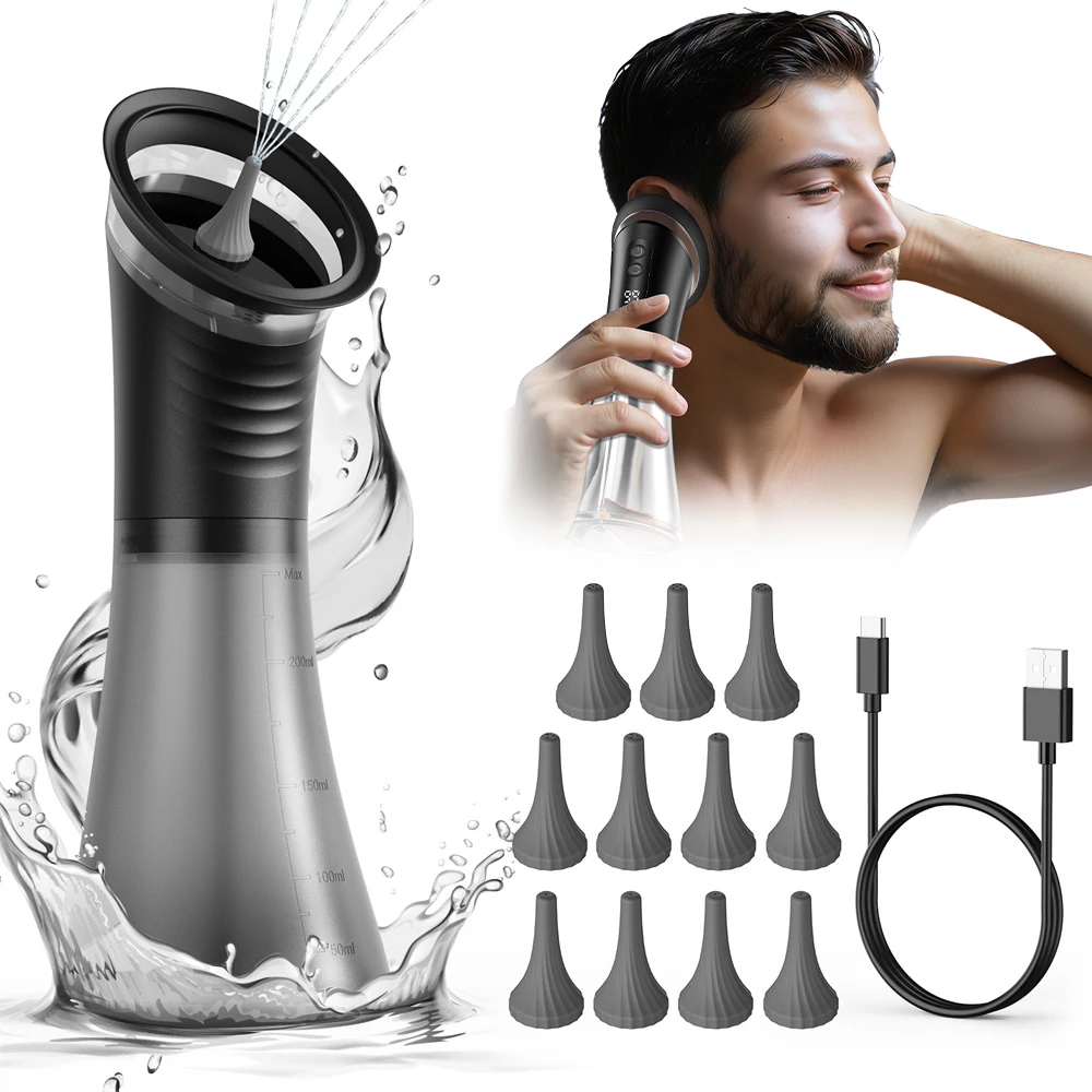 Upgraded Ear Wax Removal with One-Piece Waste Tank Safe Ear Cleaner with Water Temperature Sensor Waterproof Effective EarClean