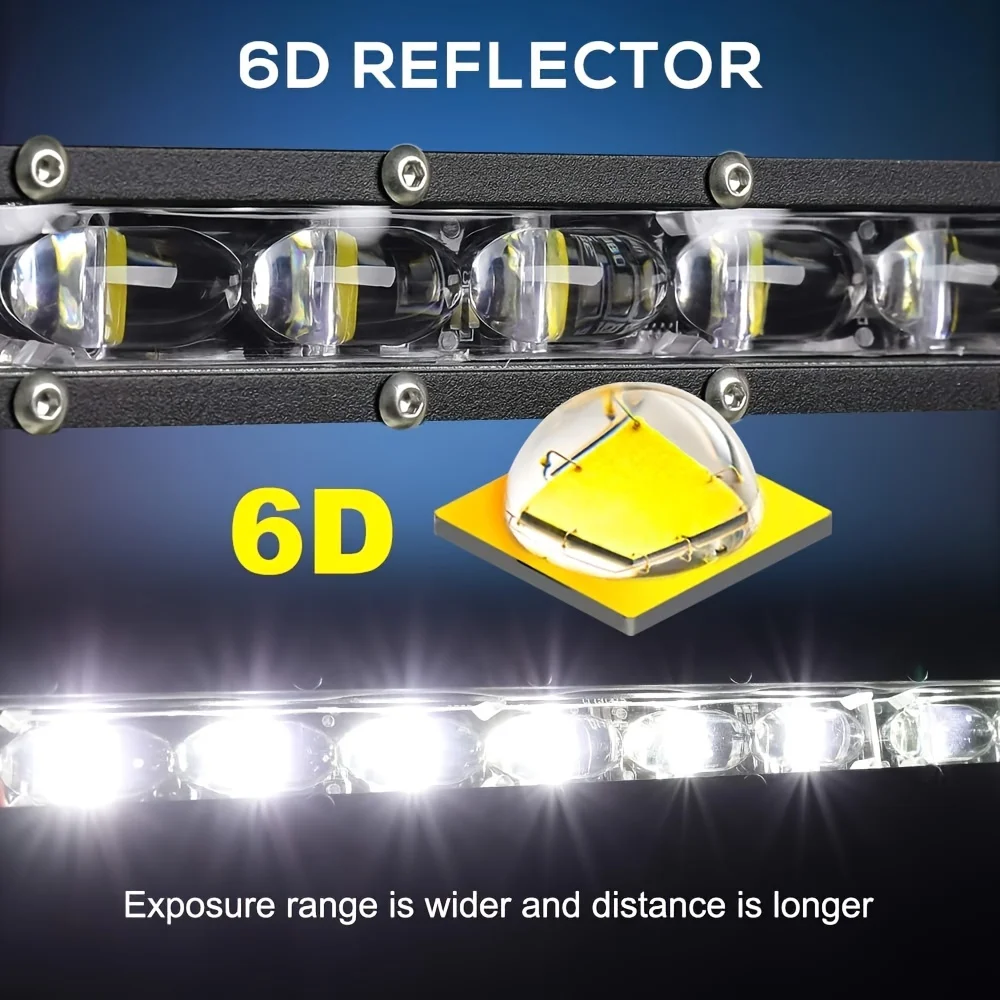 Superhelle LED-Lichtleiste Offroad 8" 12V 24V Scheinwerfer Barra LED-Arbeitsleuchte für Lada Truck 4x4 SUV ATV Autofahren Nebelscheinwerfer – Detail 3
