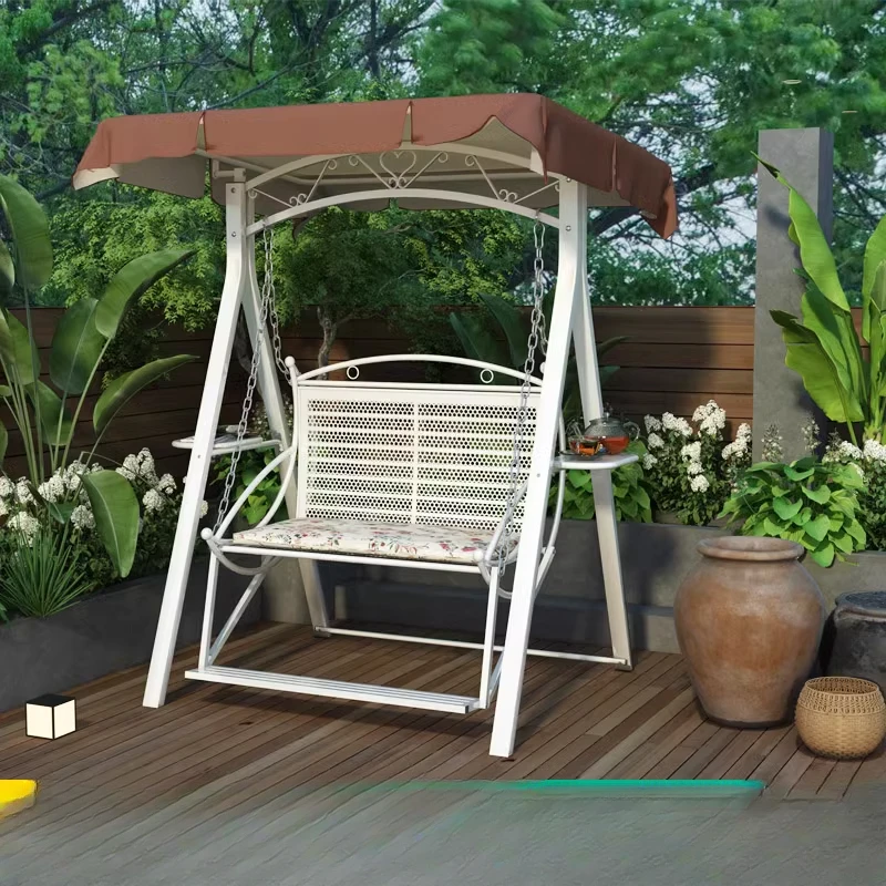 

Outdoor courtyard waterproof sunscreen garden rocking chair villa small courtyard Internet celebrity double hanging chair