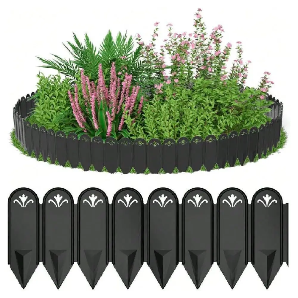 

X 8 Garden Edging Border, 20pcs Garden Landscape Edging Borders, Plastic Garden Fence Edging, Interlocking Landscaping Edging,