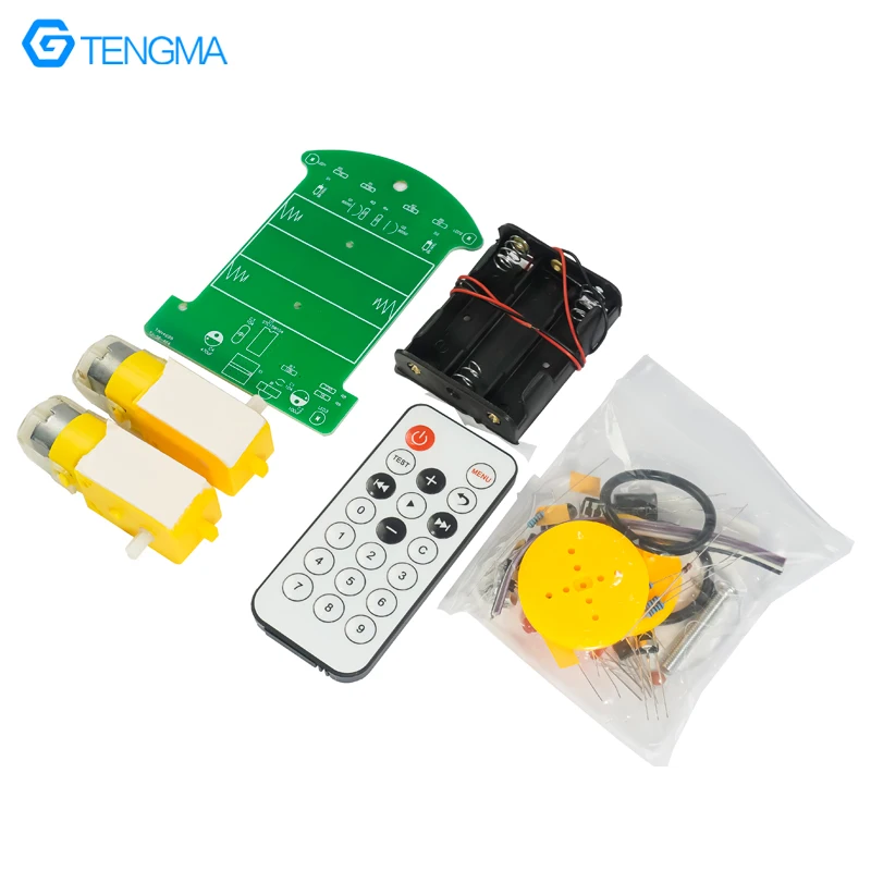 D2-4 Infrared Remote Control Car Kit Intelligent Electronic Production Welding Practice Assembly DIY Parts