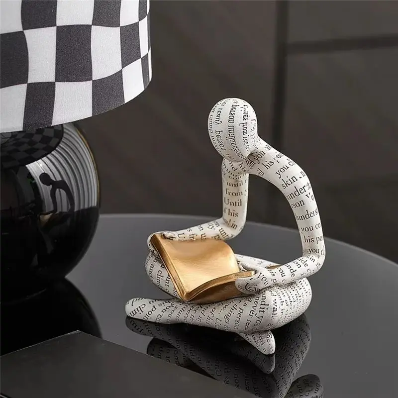 ABWR-Nordic Abstract Resin Sculpture Thinkers Figurine Statue Handmade Home Decor Office Desktop Ornament, Ideal Gift A