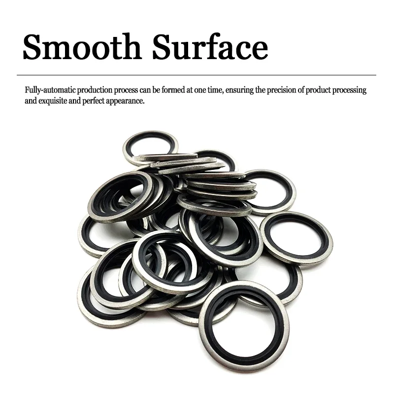 1/10pcs High Press Hydralic Rubber Oil Pip Bonded Washer Metal Drain Plug Gasket Fit Combined Sealing Ring 2color