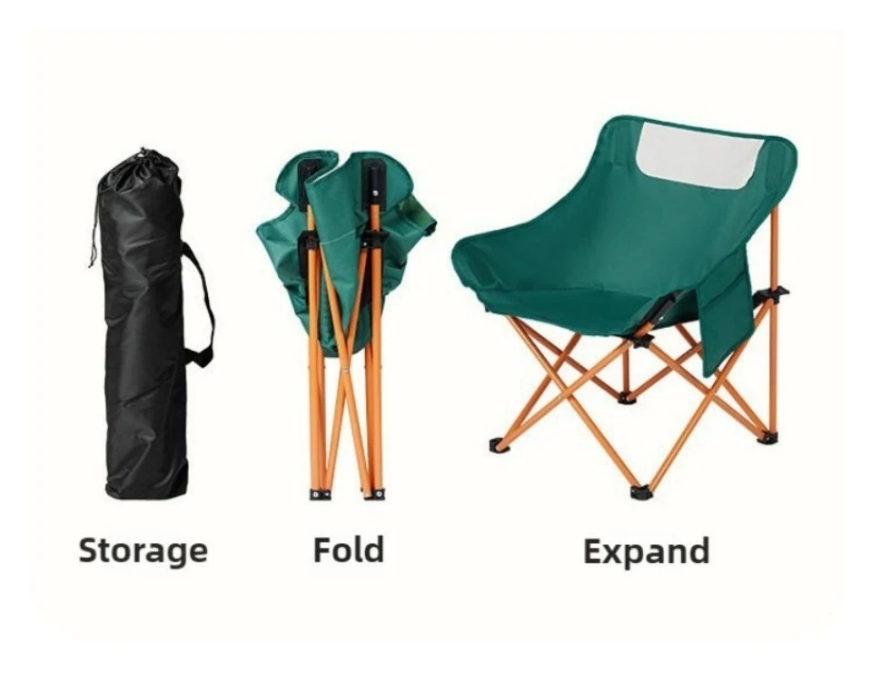 Campingstühle, klappbarer Outdoor-Mondstuhl, tragbarer Reise-Picknickstuhl für Kunststudenten, zum Skizzieren, Malen, Angeln, Wandern – Detail 9