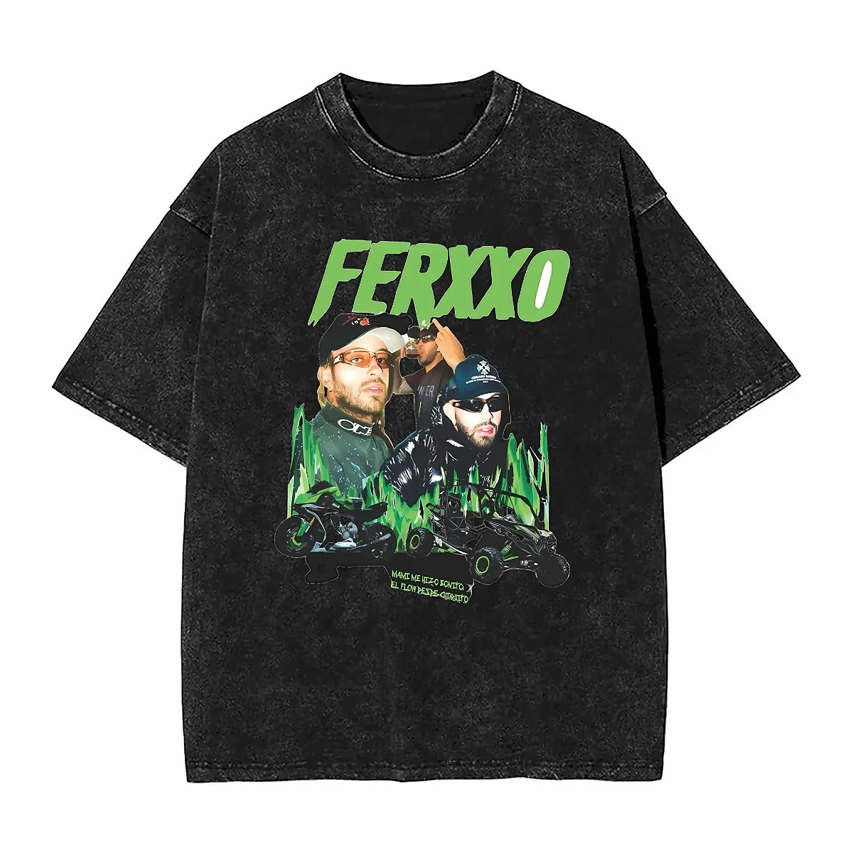 Oversized Washed T-Shirt Rapper Feid Ferxxo Casual T Shirts Music Singer Trendy Cool Tshirt for Mens Summer Aesthetic Top Tees