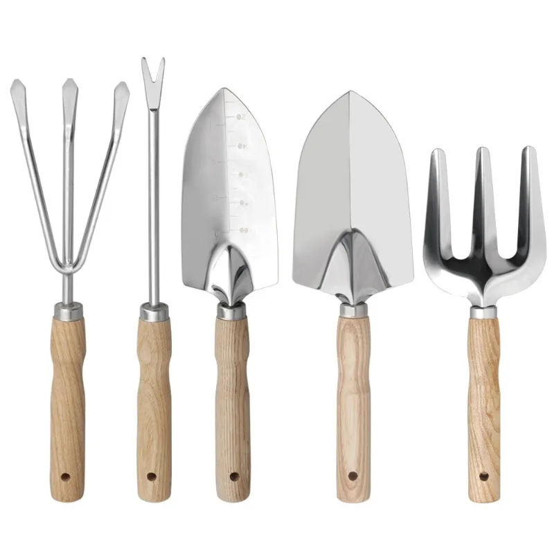 Stainless Steel Planting Growing Vegetables Growing Flowers Pulling Weeds Turning Soil Household Pointed Shovel Rake Outdoor Set