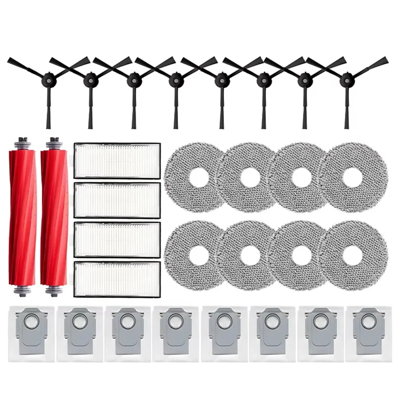 BBNV-アクセサリー Roborock Qreve Pro/Qreve Maxv/Qreve S ロボット掃除機スペアメインサイドブラシモップクロスフィルターダストバッグ