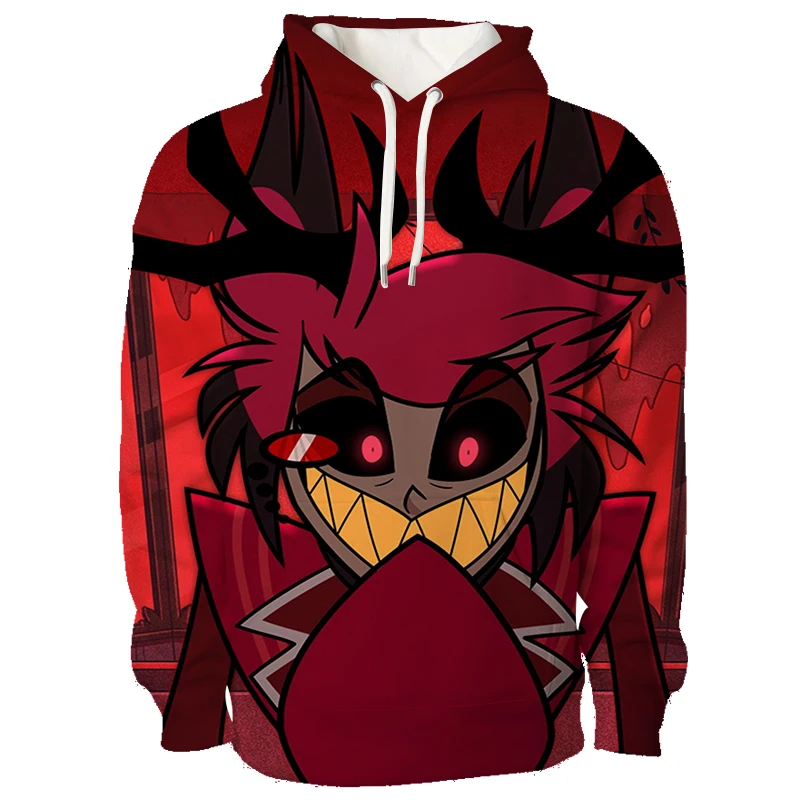 Newest Anime Hazbin Graphic Hoodie Men\'s 3D Full Print Hooded Sweatshirts Trend Streetwear Hotel Cartoon Pullover Tops Clothing