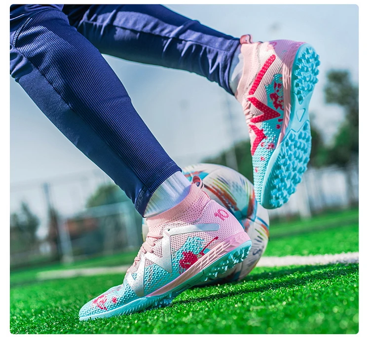 TF-Fußballschuhe für Erwachsene, verschleißfeste Gummisohle für Rasenplätze, leichte PU-Fußballschuhe für Herren, geeignet für Outdoor-Grasplätze. – Detail 12