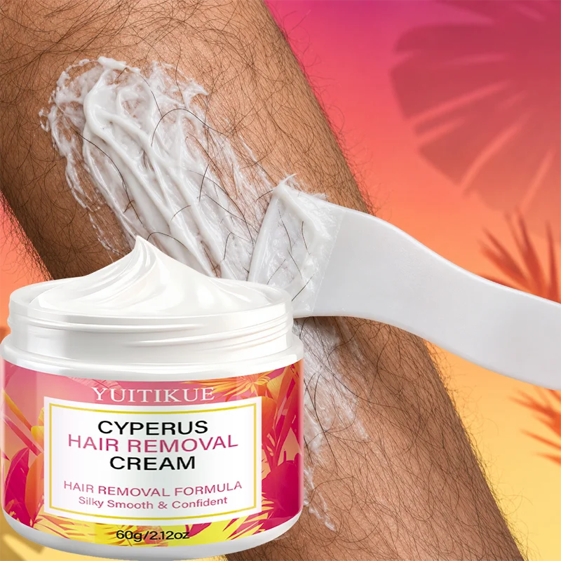 Crème dépilatoire naturelle au Cyperus 60g, douce et sûre, lotion dépilatoire pour le corps entier, longue durée, pour une peau soyeuse et lisse