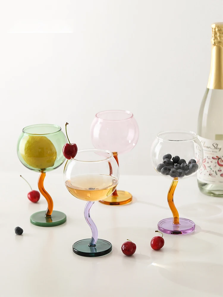 Color Goblet Bubble Red Wine Glass weet wine Cup Small Gift For Couples Friends Gift Box Packaging