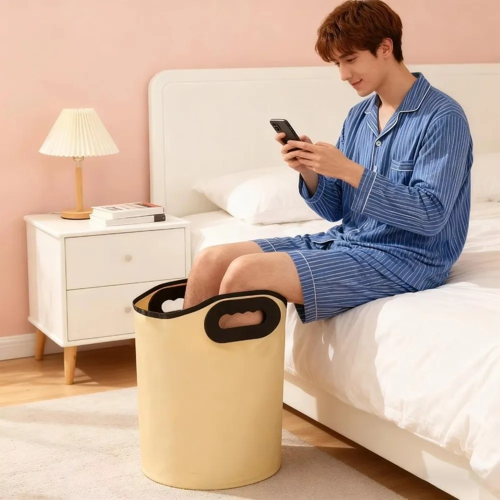 

Deep Bucket Foot Bath Bucket Waterproof Thickened Foot Bath Bag Heat Preservation with Handles Foot Spa Bath Tub Travel