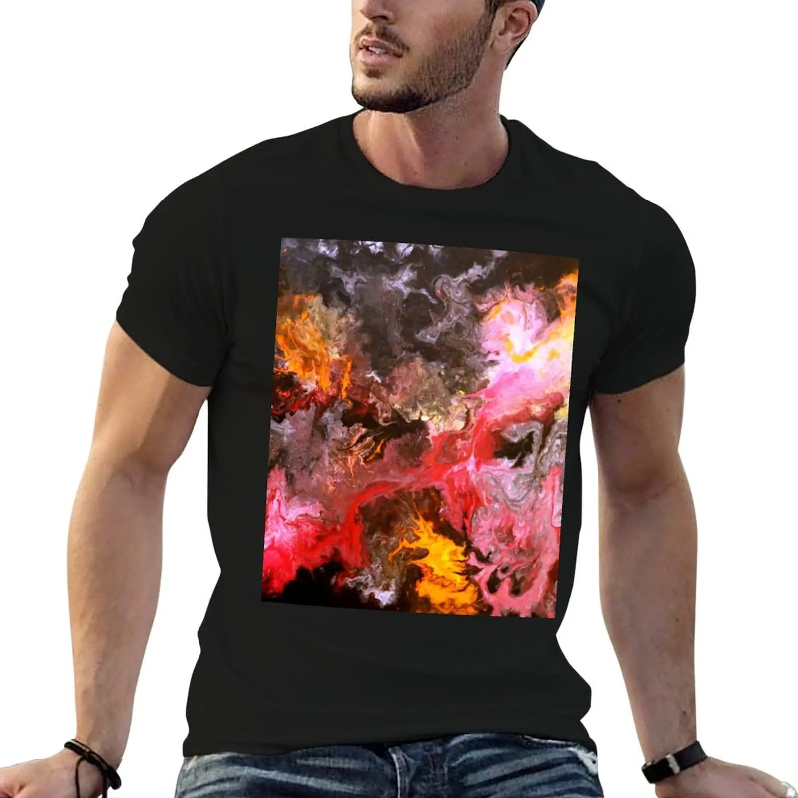 Cotton Candy, abstract Art multicolor T-Shirt plain oversized designer t shirt men