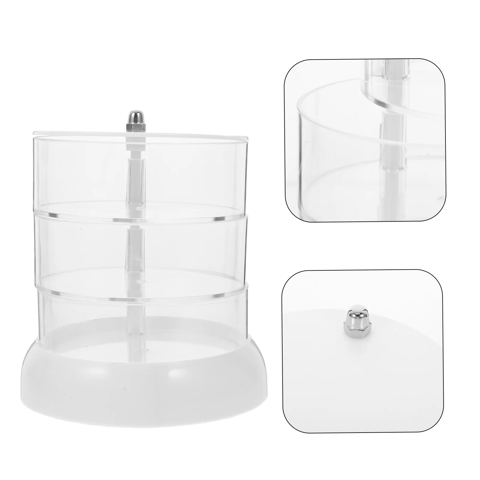 

Rotating Desk Storage Box Multi Layer Table Organizer Clear Acrylic Hair Tie Stand Space Saving For Office Vanity Home