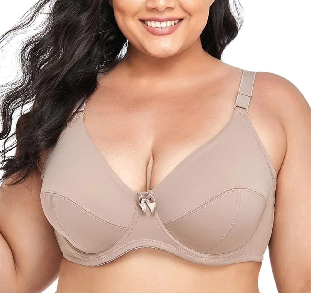 New  Women Underwear Unlined Underwire Soft Bassiere Big Size Bras For Women Everyday Bra Plus Size Bra D DD E F G Cup
