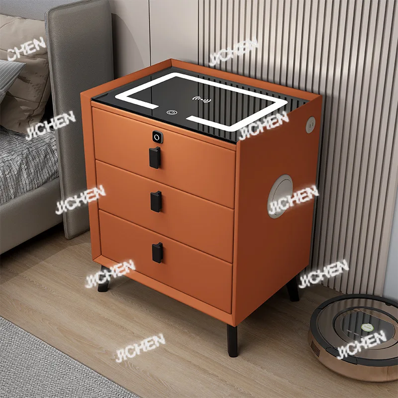 

Умная прикроватная тумбочка ZQ, простой современный шкафчик из массива дерева, светлый роскошный шкаф, многофункциональная прикроватная тумбочка