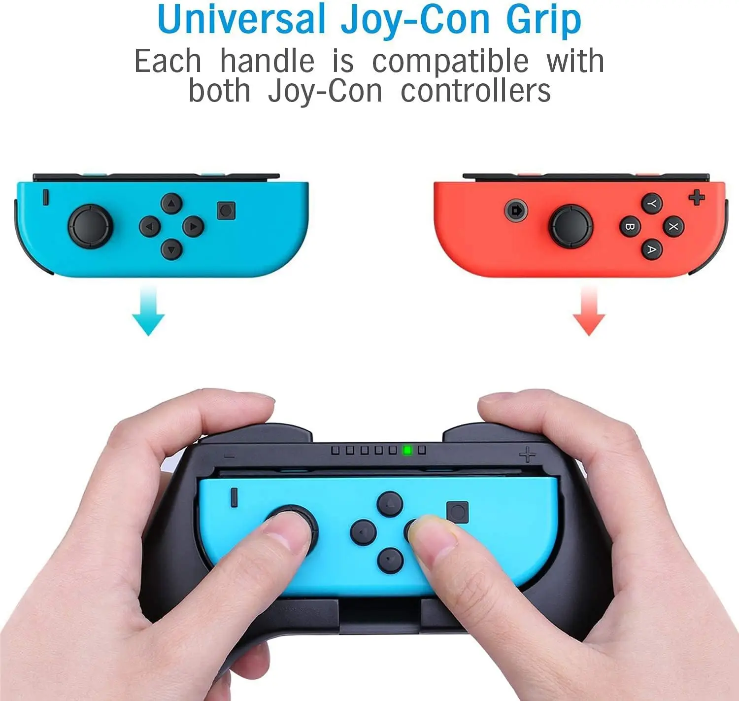 Compatible with Nintendo Switch/Switch OLED Joy-Con, 3 in 1 Wear Resistant Game Switch Controller Handle Case Kit