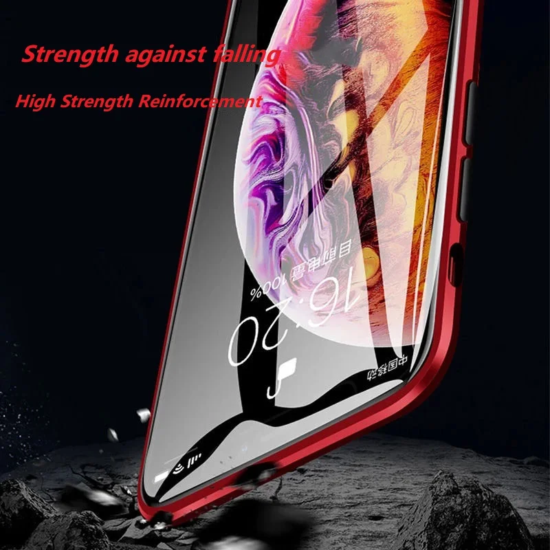 Metal Magnetic Double Sided Glass Case for Samsung Galaxy S23 S22 S21Ultra A53 A52 A33 A32 A13 Note 20 Ultra S21FE S20FE Case