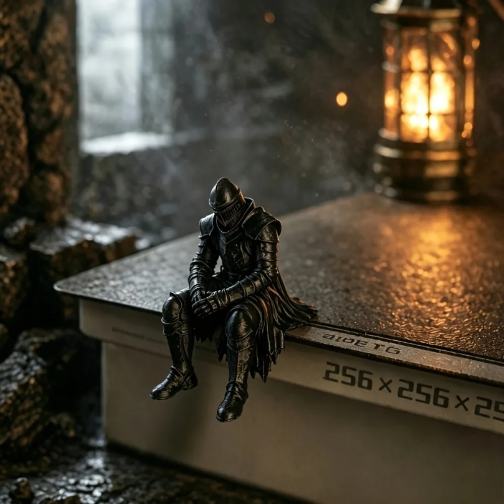 Gothic Warrior Edge‑Perch Figurine Vintage Medieval Knight Sitting Sculpture Desktop Display Ornament Home Study Decoration Gift