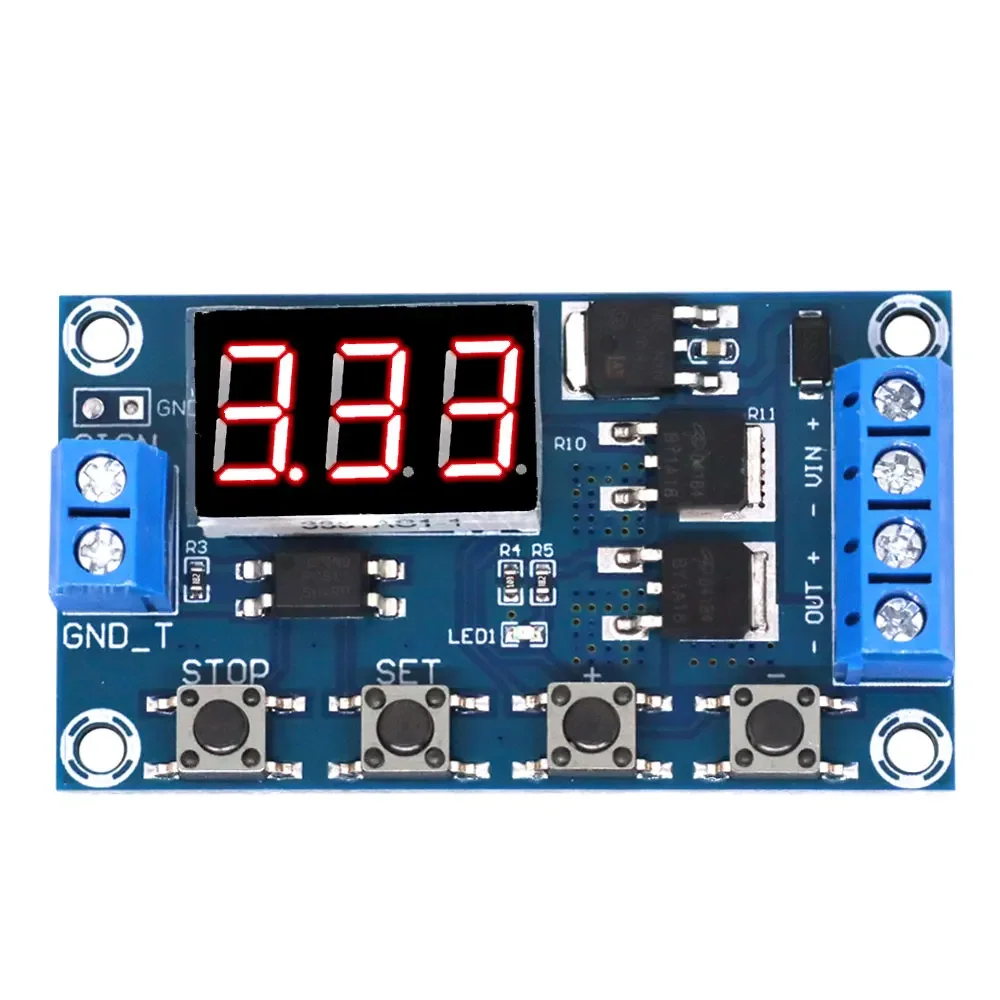 High-Precision DC 12V/24V Dual MOSFET Timer Module, LED Digital Display, Adjustable Time-Delay Relay for Industrial Automation