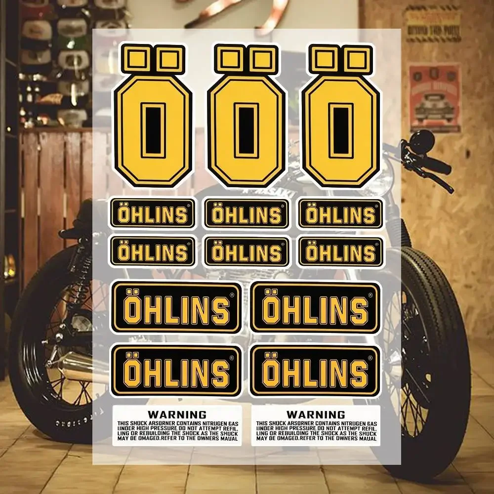 Oh-lins Suspension Graffiti Stickers Waterproof PVC Decals for Car Motorcycle Skateboard Helmet Notebook