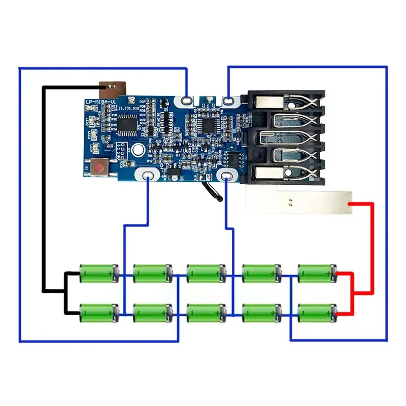 Für M18 Lithium-Batterie 10*21700 Gehäuse Box BMS PCB Ladeschutzschaltung für Milwaukee 18V Li-Ionen-Batteriegehäuse – Detail 5