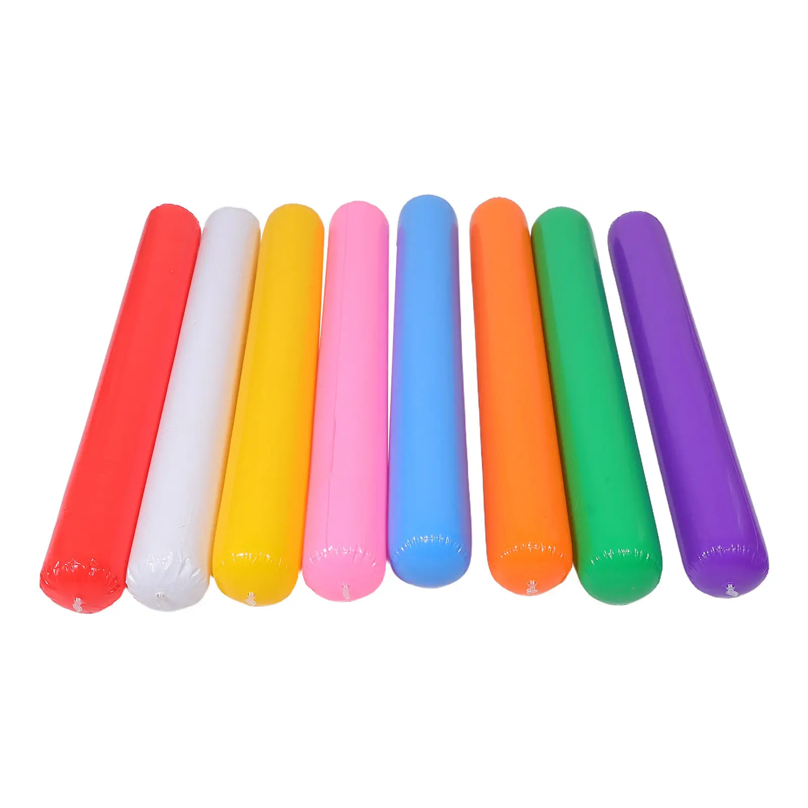 8個入り カラフルなPVC製インフレータブルプールヌードル 子供用スイミングフロートスティック 浮力サポートプールフロート 水上フロート