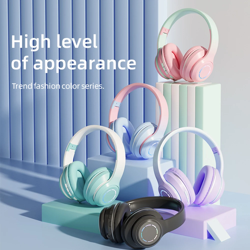 

Беспроводные Bluetooth-наушники, модная гарнитура со встроенным микрофоном, проводным подключением и поддержкой карт памяти для телефонов, планшетов, ПК, ноутбуков, для мальчиков