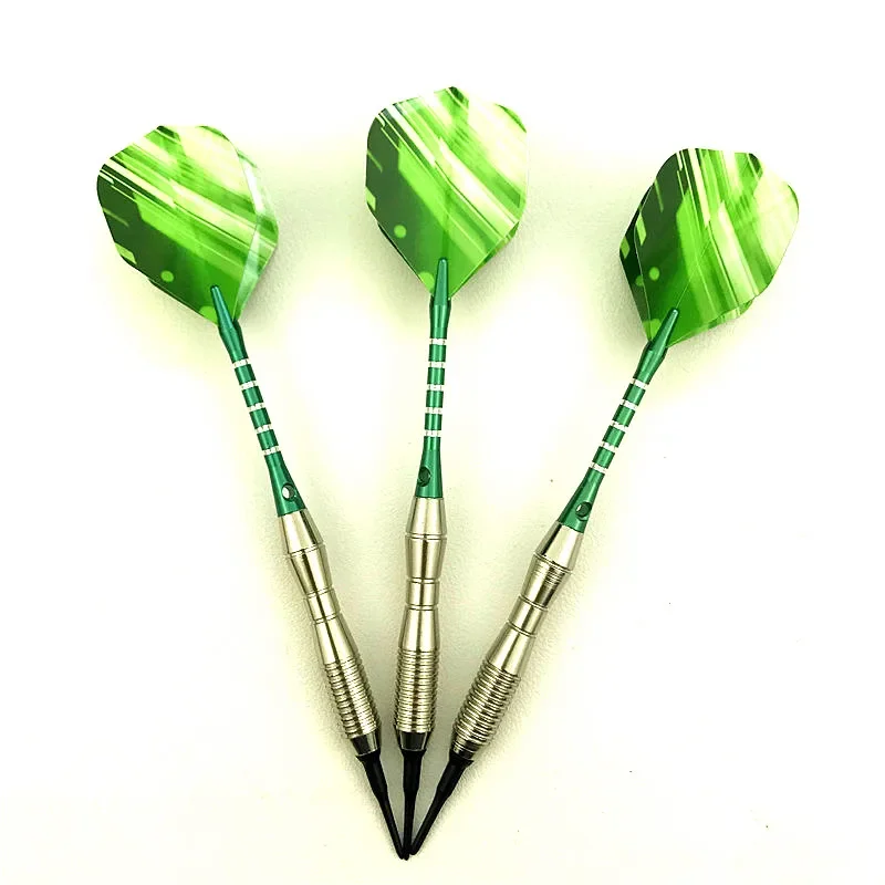 18g Green Soft Tip Darts Set - Aluminum Alloy Game Kit (3 Pieces)