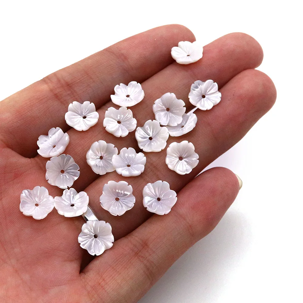 Natural Seawater Shell White Bowl Flower Beads 8mm Fashion Boutique Women's Jewelry DIY Necklace Earrings Bracelet Accessories