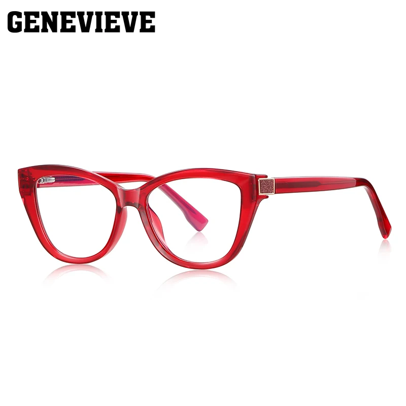 جنيف كلاسيكي بسيط تصميم عين القط المرأة مكافحة الضوء الأزرق نظارات للقراءة اللونية وصفة طبية قابلة للتخصيص PFD2276 #4