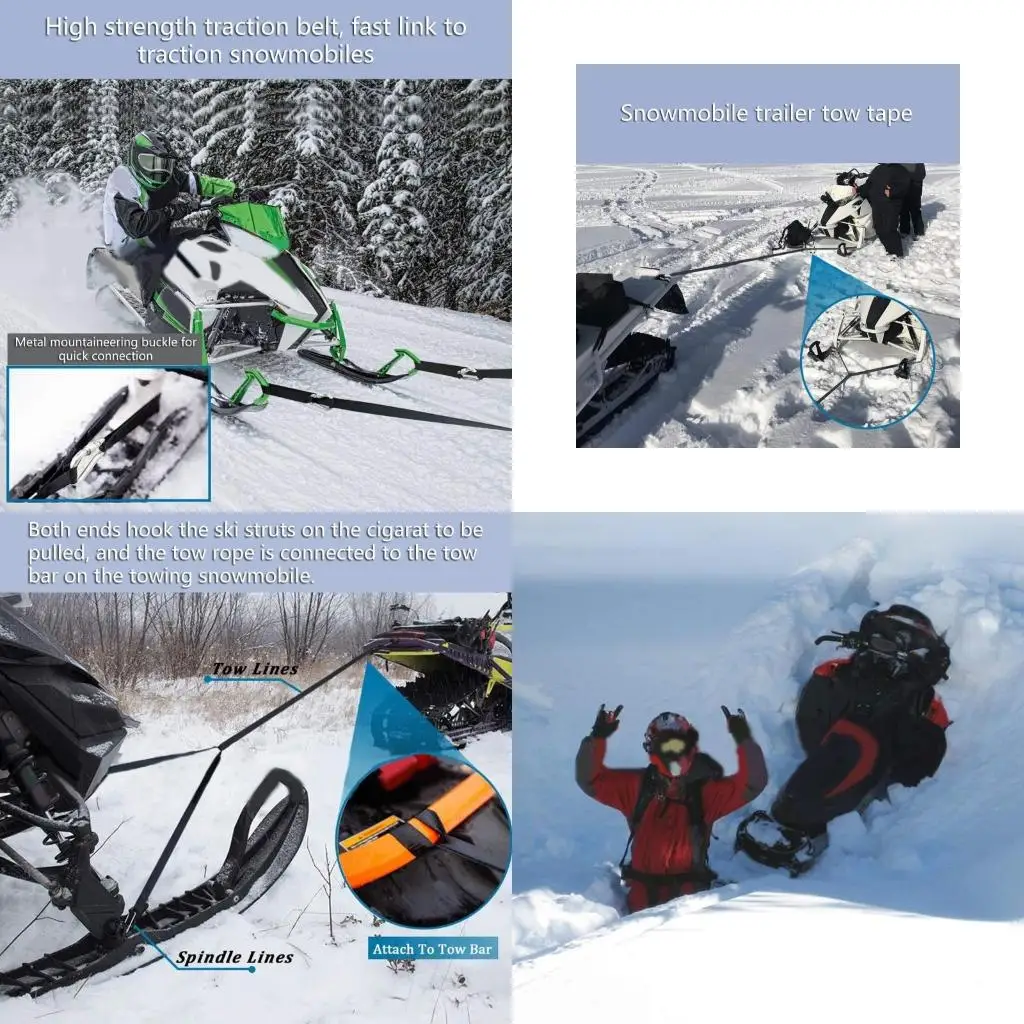 

Мотоцикл на снегоходе буксируется аварийный буксирующий ремешок, тянущий с крючком