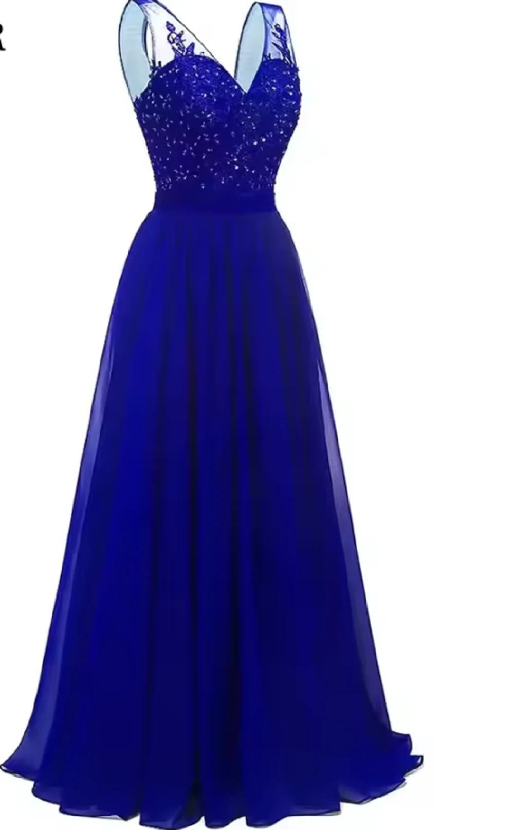 Turquoise V-hals Chiffon Bruidsmeisjekleding Lange Kant Decal Kralen Formele Prom Avondjurken Gratis Levering Gast Bruiloft