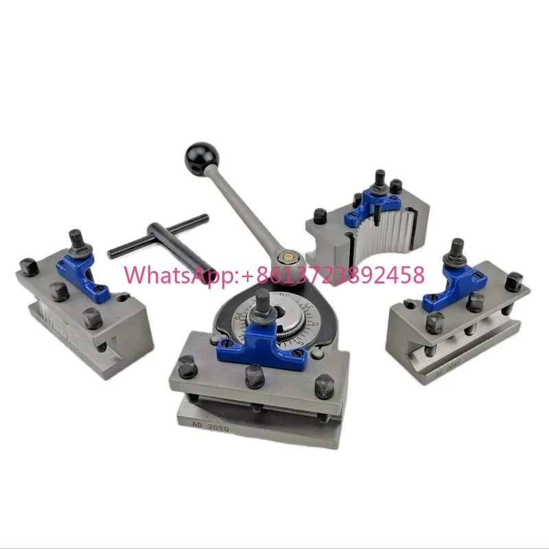 A-Type Quick Change Tool Lathe Swing Diameter 150-300mm QCT Post Turret Kit with 1pcs Tool Post And 4pcs Tool Holders TOOA1