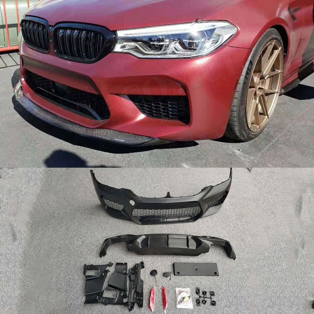 

VACOMUL For 5 Series PP Front Bumper Rear Lip Body Kit for BMW G30 G31 G38 2017 2018 Change to F90 M5 Bumper