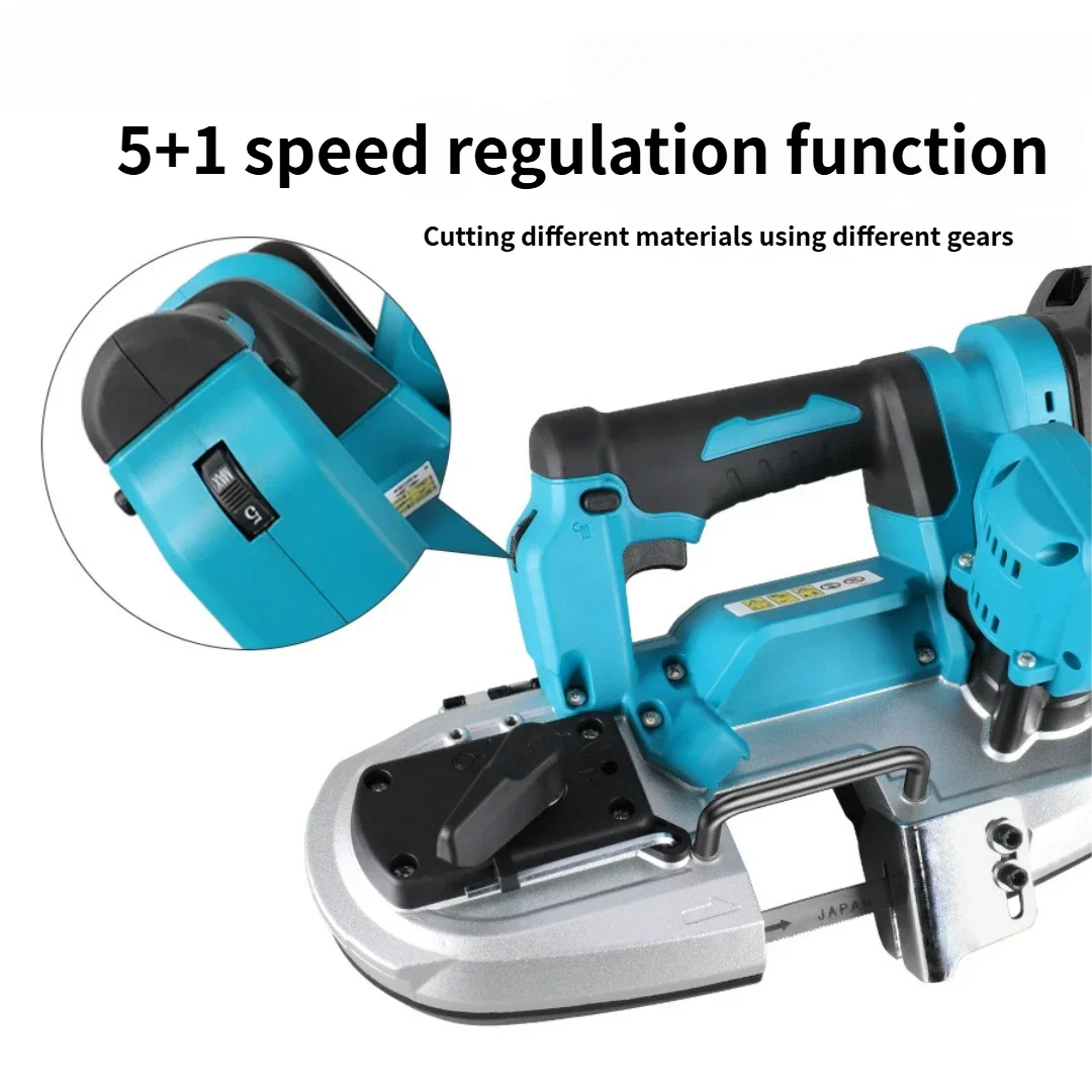 21V Cordless Band Saw Machine Lithium Electric Band Saw Brushless Handheld Lightweight Mobile Power Tools For Cutting Metal Wood