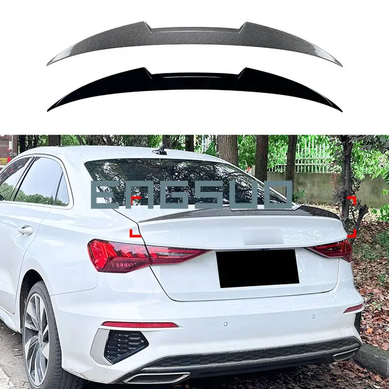 2021 + Für Audi A3 S3 RS3 8Y Limousine Schwanz Heckklappe Splitter Lippen Spoiler Auto Hinten Dach Stamm top spoiler Flügel Lippe