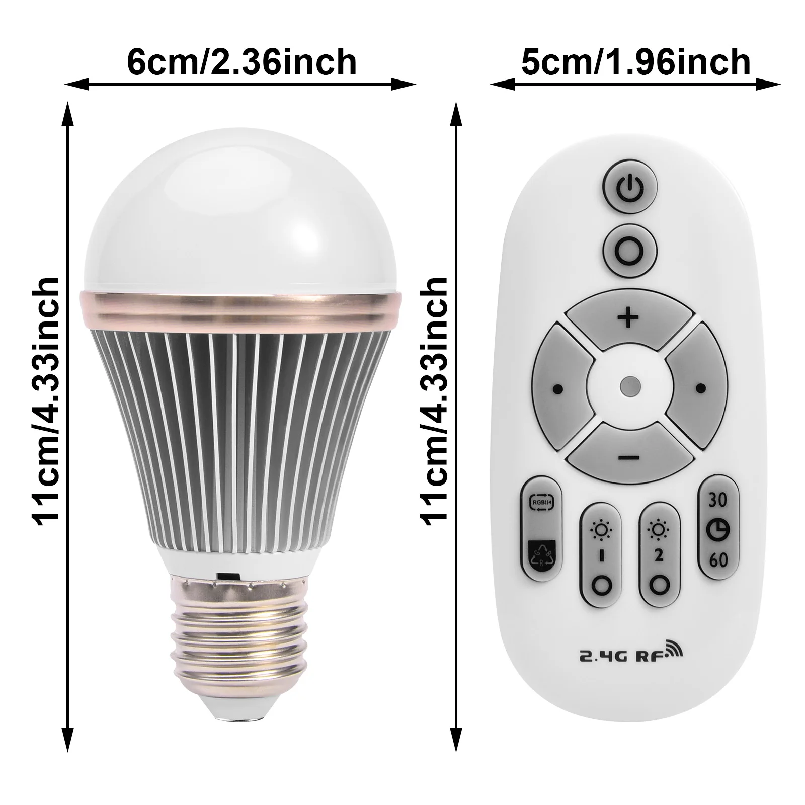 E27 RGB LED Bulb Lights With RF Remote Control 2500K-6500K Changeable Colorful RGBWY Lampada Lamp 9W Aluminium Indoor Lighting